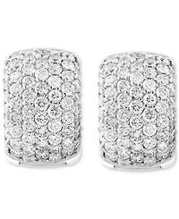 Effy Diamond Pave Small Huggie Hoop Earrings (2-1/20 ct. t.w.) in 14k White Gold