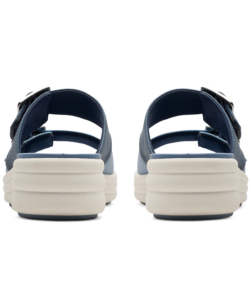 Clarks Women's Drift Buckle Slip-On Slide Wedge Sandals
