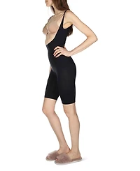 MeMoi Women's Braless Sculpted Shapewear Bodysuit with Thigh Shaper