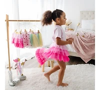 Little and Big Girls Pink Petal Tutu Skirt