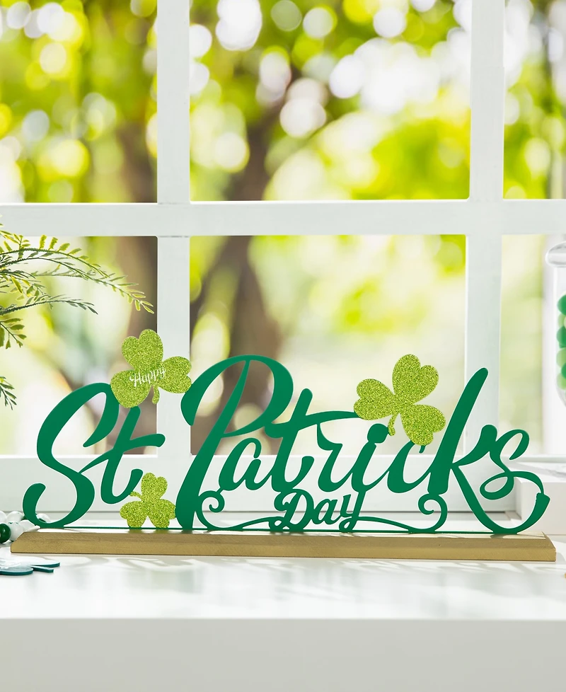 Glitzhome 16" L St. Patrick's Metal Table Decor