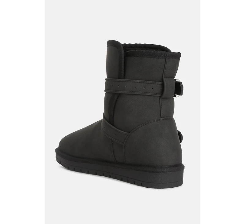 Womens basil buckle strap detail boots