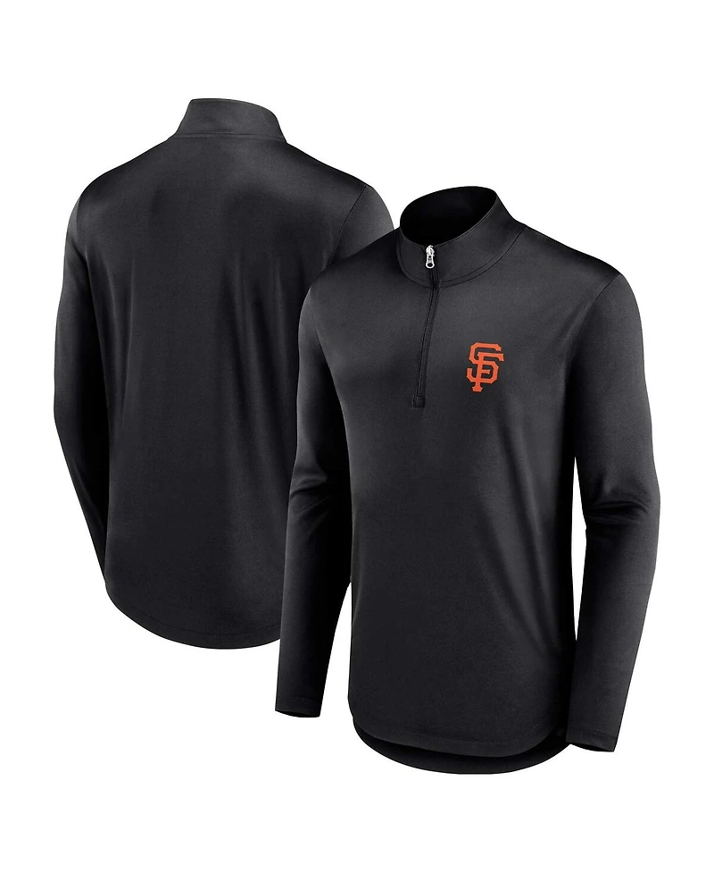 Men's Fanatics Black San Francisco Giants Quarterback Quarter-Zip Top