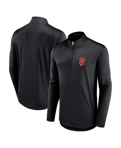 Men's Fanatics Black San Francisco Giants Quarterback Quarter-Zip Top