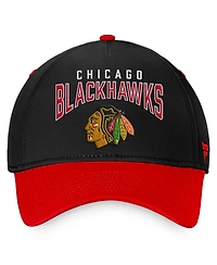 Men's Fanatics Black, Red Chicago Blackhawks Fundamental 2-Tone Flex Hat
