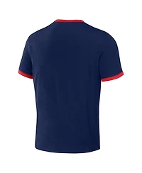 Men's Darius Rucker Collection by Fanatics Navy, Red Distressed Cleveland Guardians Two-Way Ringer Reversible T-shirt