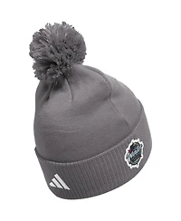 Men's adidas Vegas Golden Knights Charcoal 2024 Nhl Winter Classic Cuffed Knit Hat with Pom