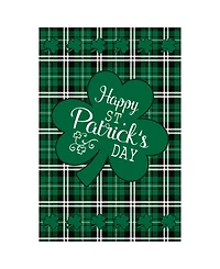 Happy St. Patrick's Day Plaid Outdoor House Flag 28" x 40" (Poles Not Included)
