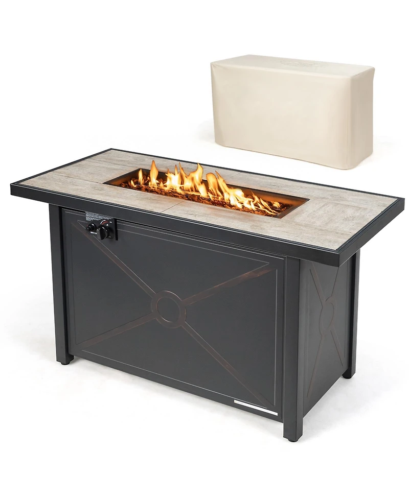 42 Inch 60 000 Btu Rectangular Propane Fire Pit Table