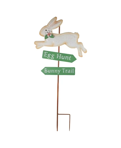 Northlight 25.5" Easter Egg Hunt and Rabbit Trail Outdoor Metal Spring Yard Stake