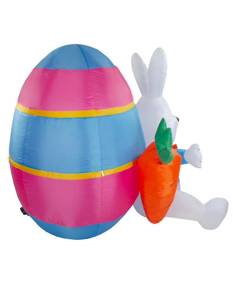Northlight 4' Inflatable Lighted Easter Rabbit with Carrots Outdoor Decoration