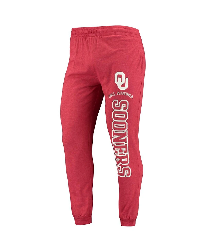 Men's Concepts Sport Crimson, Heather Charcoal Oklahoma Sooners Meter Long Sleeve Hoodie T-shirt and Jogger Pajama Set