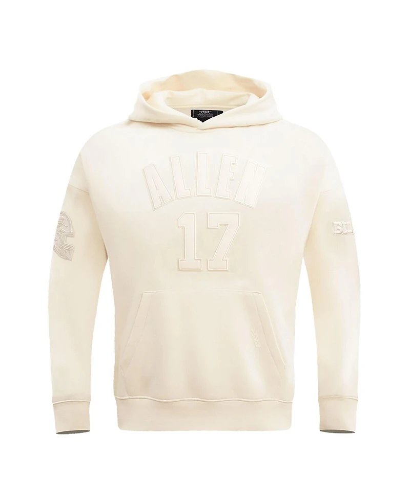 Men's Pro Standard Josh Allen Cream Buffalo Bills Player Name and Number Pullover Hoodie