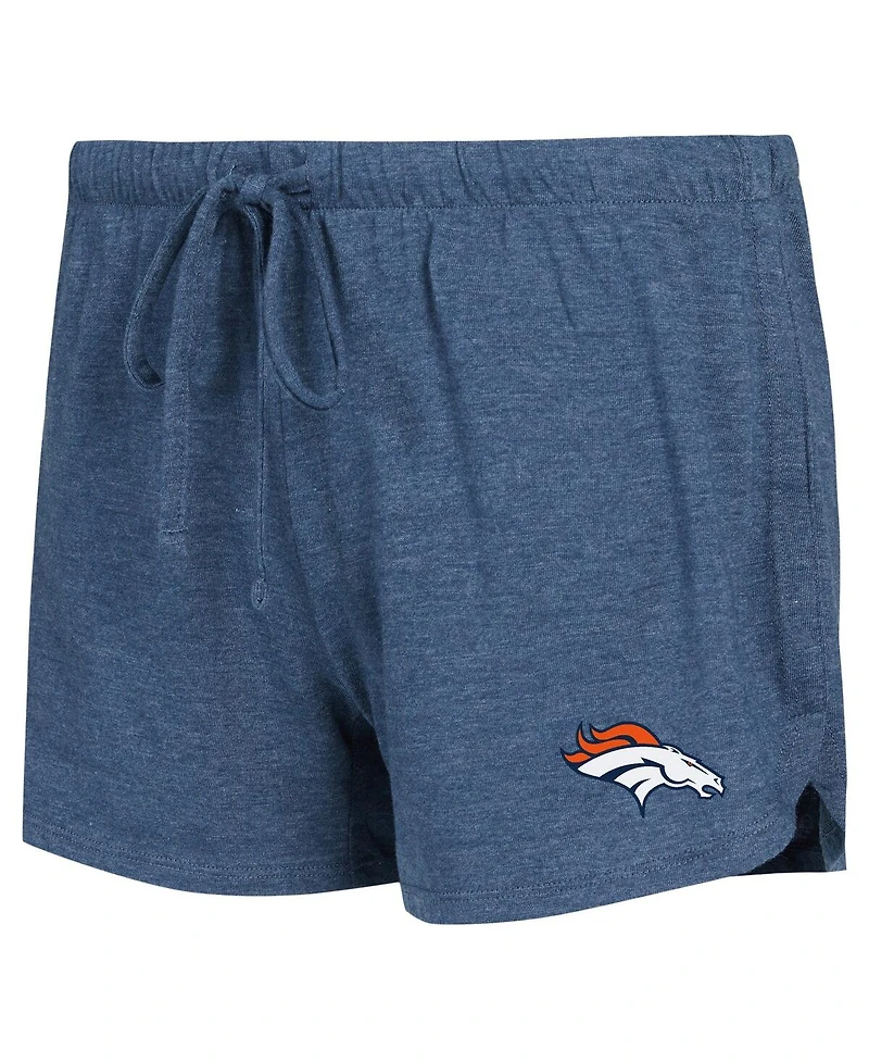 Women's Concepts Sport Navy, Orange Denver Broncos Raglan Long Sleeve T-shirt and Shorts Lounge Set
