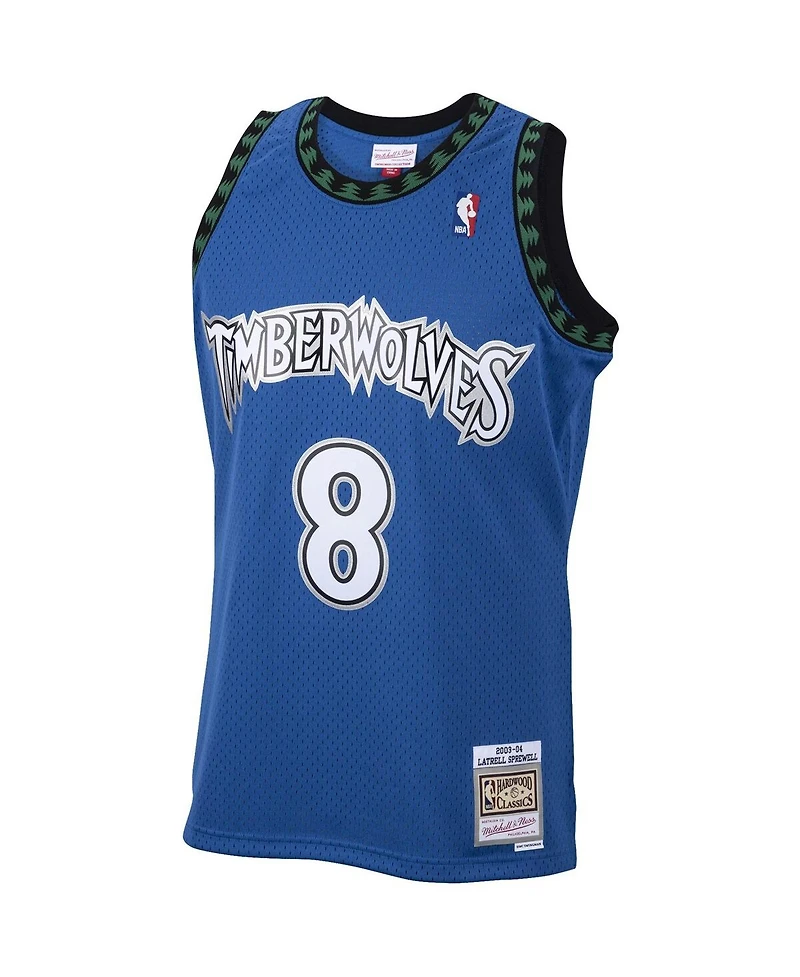 Men's Mitchell & Ness Latrell Sprewell Blue Minnesota Timberwolves 2001/02 Hardwood Classics Swingman Jersey