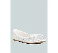 Womens hosana rhinestones and stud embellished ballet flats