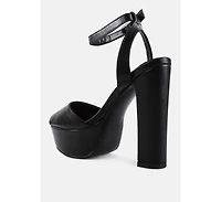 Womens Rager Peep-Toe High Platform Block Sandals
