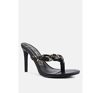 Womens Melodrama Stiletto Heel Braided Thong Sandals