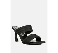 New Crush Quilted Spool Heel Sandals Women