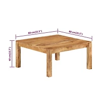 Coffee Table 31.5"x31.5"x15.7" Solid Acacia Wood