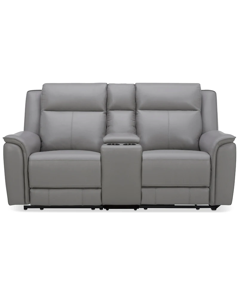 Addyson 77" 3-Pc. Leather Sofa with 2 Zero Gravity Recliners Power Headrests & 1 Console, Created for Macy's