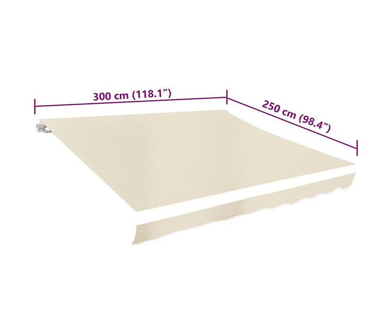 Awning Top Sunshade Canvas Cream 9.8'x8.2' (Frame Not Included)