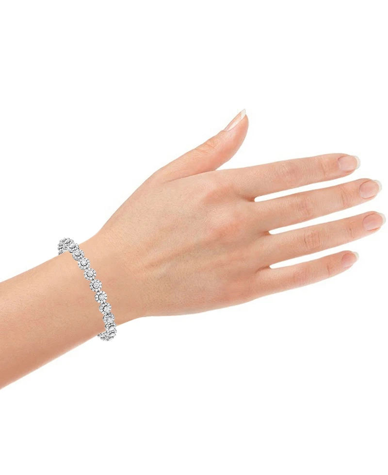 Diamond Halo Tennis Bracelet (7 ct. t.w.) in 14k White Gold