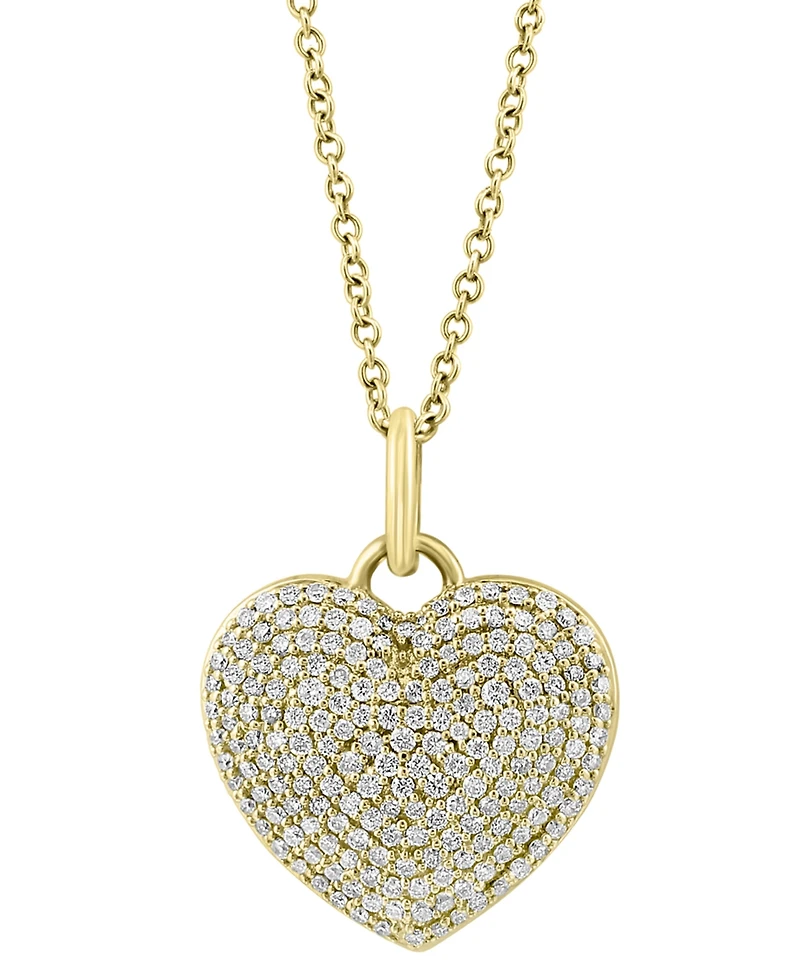 Effy Diamond Pave Heart 18" Pendant Necklace (5/8 ct. t.w.) in 14k Gold