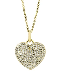 Effy Diamond Pave Heart 18" Pendant Necklace (5/8 ct. t.w.) in 14k Gold