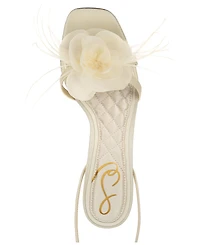 Sam Edelman Women's Pammie Ankle-Tie Flower Kitten Heels