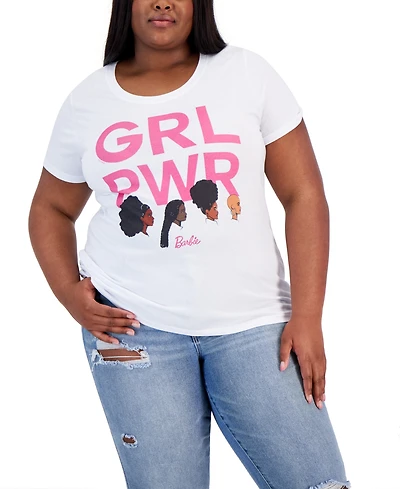 Hybrid Apparel Trendy Plus Black History Barbie Girl Power Graphic T-Shirt
