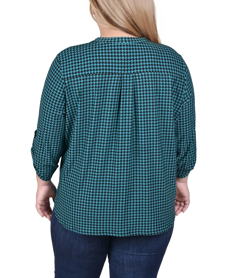 Ny Collection Plus Roll-Tab Sleeve Top