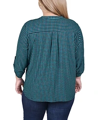 Ny Collection Plus Roll-Tab Sleeve Top