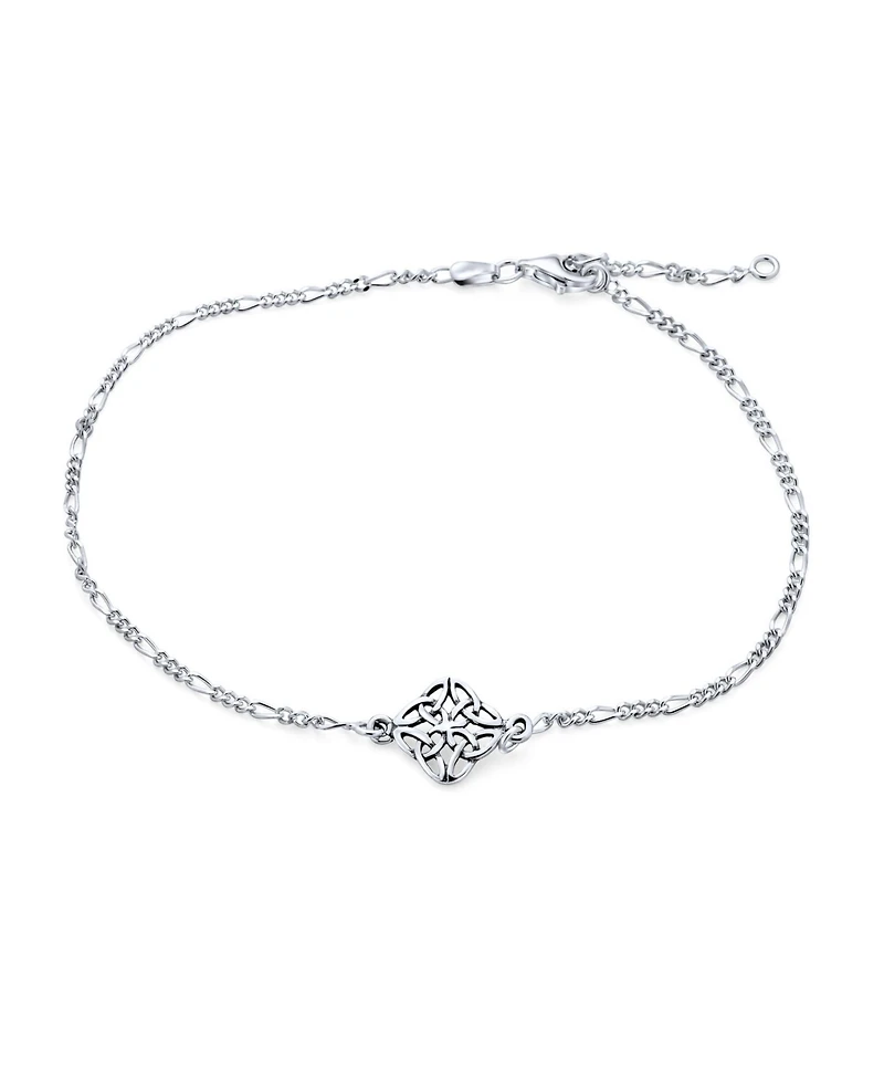 Bling Jewelry Celtic Love Knot Triquetra Clover Anklet Ankle Bracelet Sterling Silver Adjustable 9 To 10 Inch With Extender