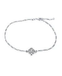 Bling Jewelry Celtic Love Knot Triquetra Clover Anklet Ankle Bracelet Sterling Silver Adjustable 9 To 10 Inch With Extender