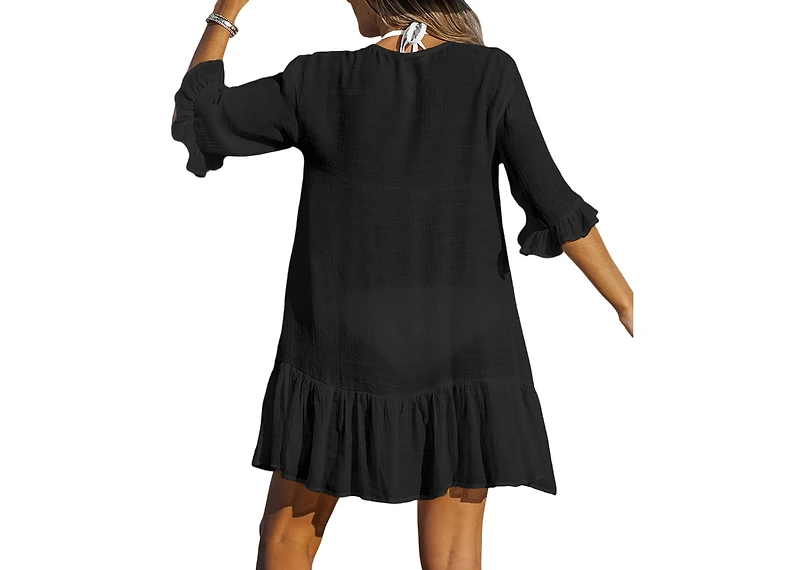 Cupshe Women's Aubree Ruffled Swim Cover-Up Dress