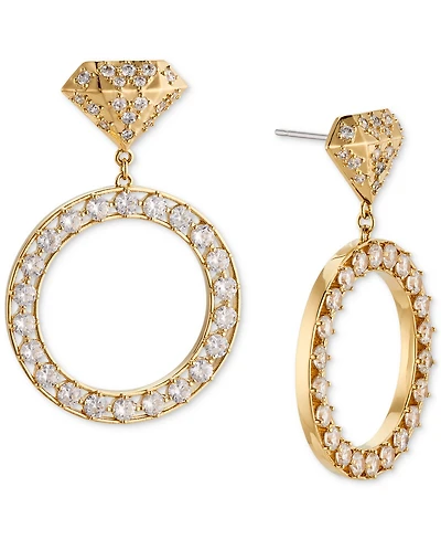Ajoa by Nadri Cubic Zirconia Diamond Ring Design Drop Earrings