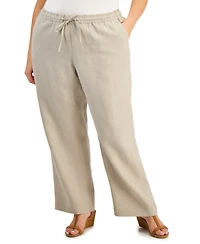 Charter Club Plus 100% Linen Pants, Exclusively at Macy's