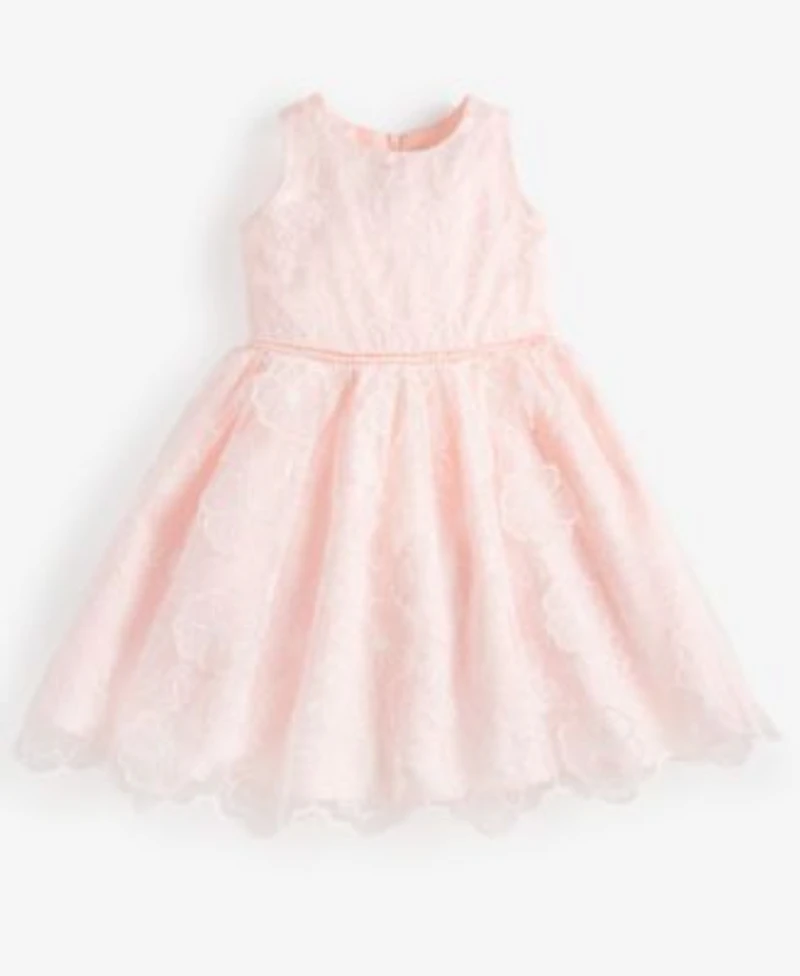 Rare Editions Toddler Little Big Girls Floral Organza Social Dress Big Girls Imitation Pearl Embellished Cardigan Created For Macys