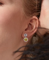 Eliot Danori Silver-Tone Mixed Cubic Zirconia Drop Earrings, Created for Macy's