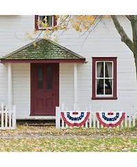1.5x3 Ft Usa Pleated Fan Flag Half Fan Banner American Bunting Decoration 2 Pack