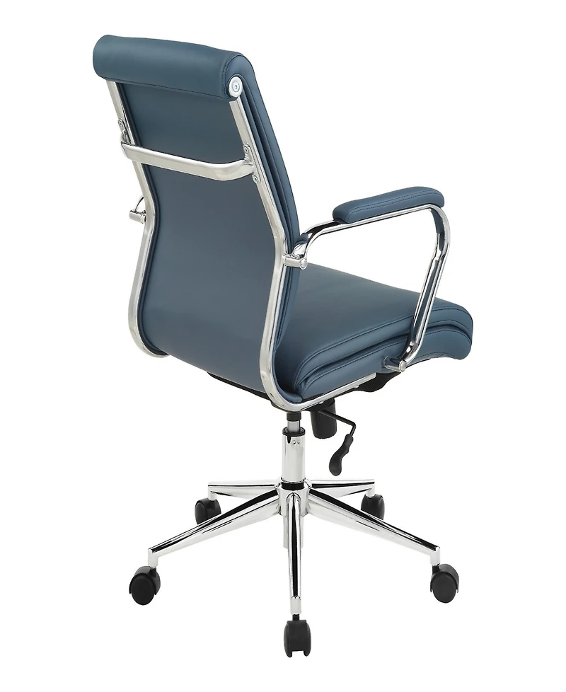 Office Star 41.25" Fabric, Chrome Mid Back Manager's Chair