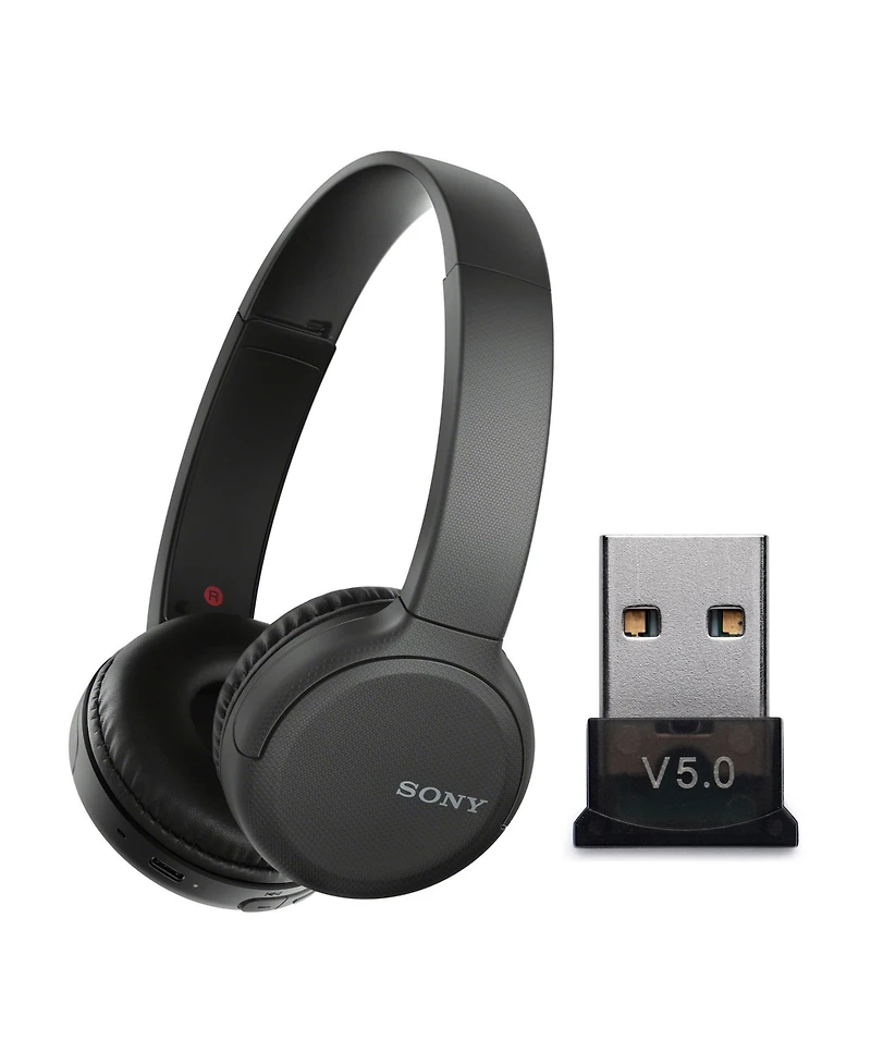 Sony Wh-CH510 Wireless On-Ear Headphones with Usb Bluetooth Dongle Adapter