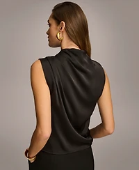 Donna Karan New York Women's Draped High Neck Sleeveless Top, Regular & Petite Sizes