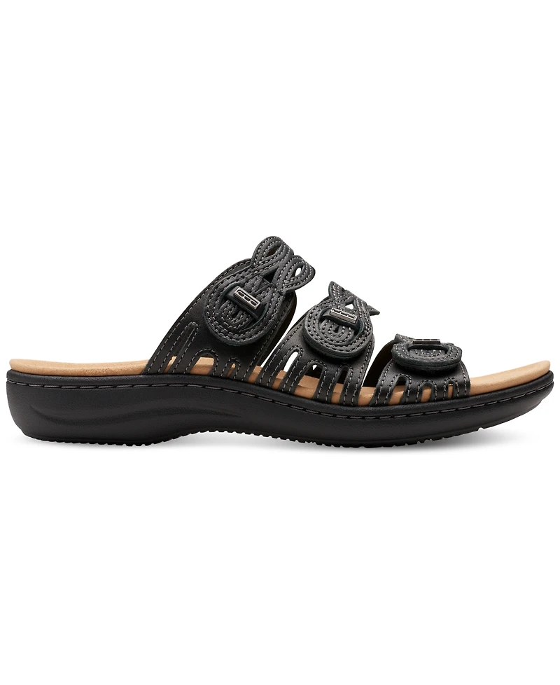 Clarks Laurieann Ruby Scalloped Strap Slide Sandals