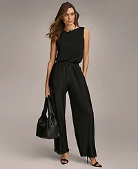 Donna Karan New York Women's Pull-On Pleated Wide Leg Pants