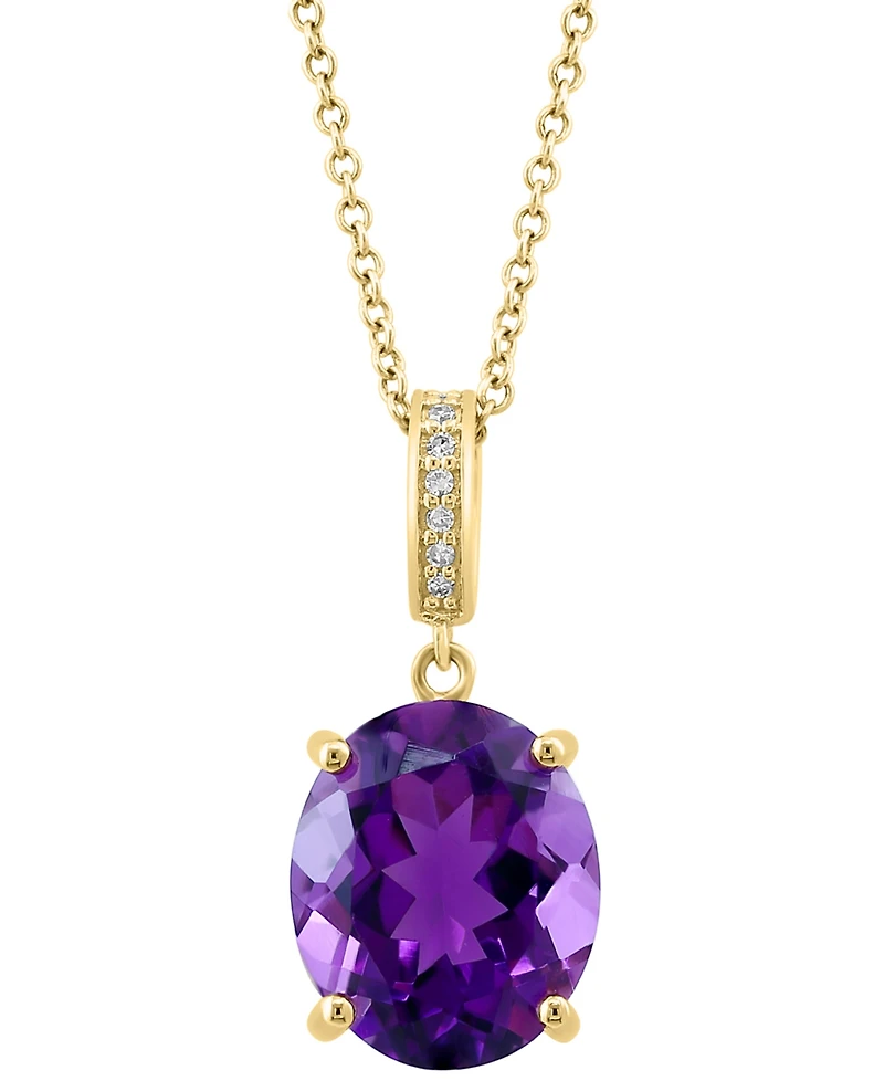 Effy Amethyst (4-3/8 ct. t.w.) & Diamond Accent 18" Pendant Necklace in 14k Gold