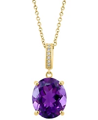Effy Amethyst (4-3/8 ct. t.w.) & Diamond Accent 18" Pendant Necklace in 14k Gold