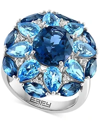 Effy Multi-Topaz Flower Cluster Ring (11-1/4 ct. t.w.) in Sterling Silver