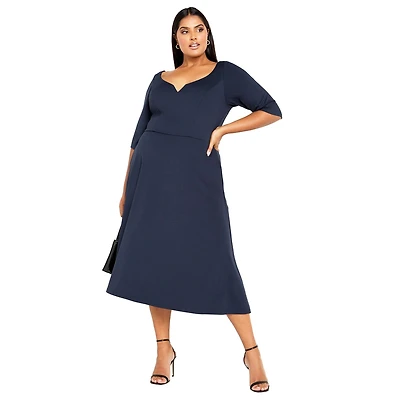 City Chic Plus Cute Girl Elbow Sleeve Dress